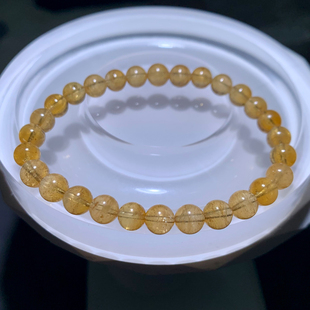 天然巴西老矿小颗粒黄碧玺手链碧玺水晶饰品一物一图送礼物情侣女