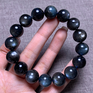 天然冰透星光魔鬼蓝海蓝宝单圈手链蓝水晶宝石情侣手串送礼物男女