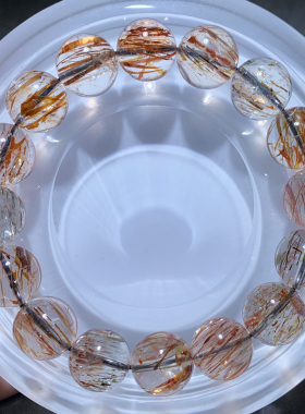 天然黑金超单圈共生双轮顺发手串