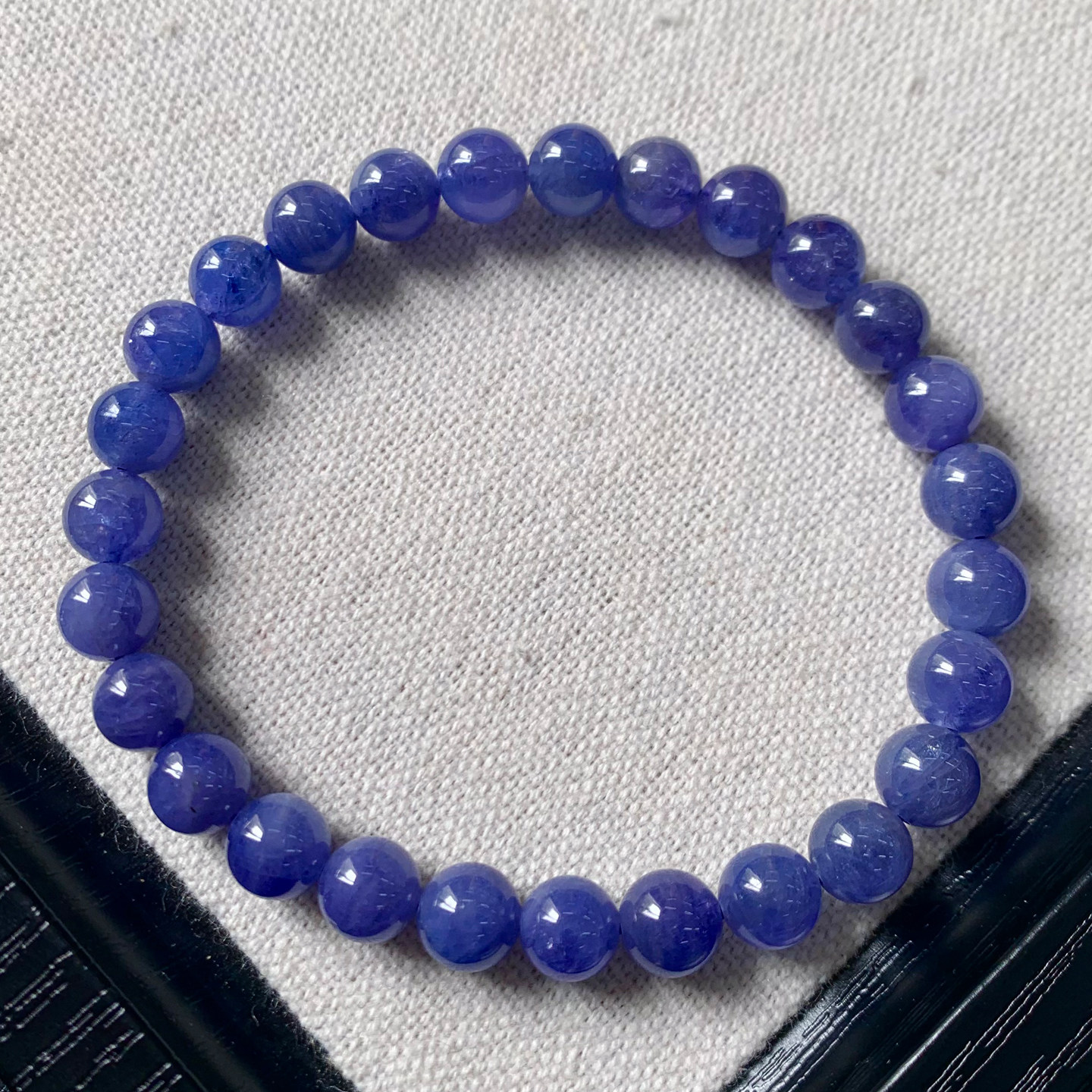 天然坦桑石小颗粒单圈手链海洋之心紫蓝坦桑尼亚手串饰品礼物配饰