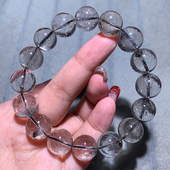 天然黑银钛晶单圈手链水晶猫眼共生幽灵发晶手串饰品女礼物民族风