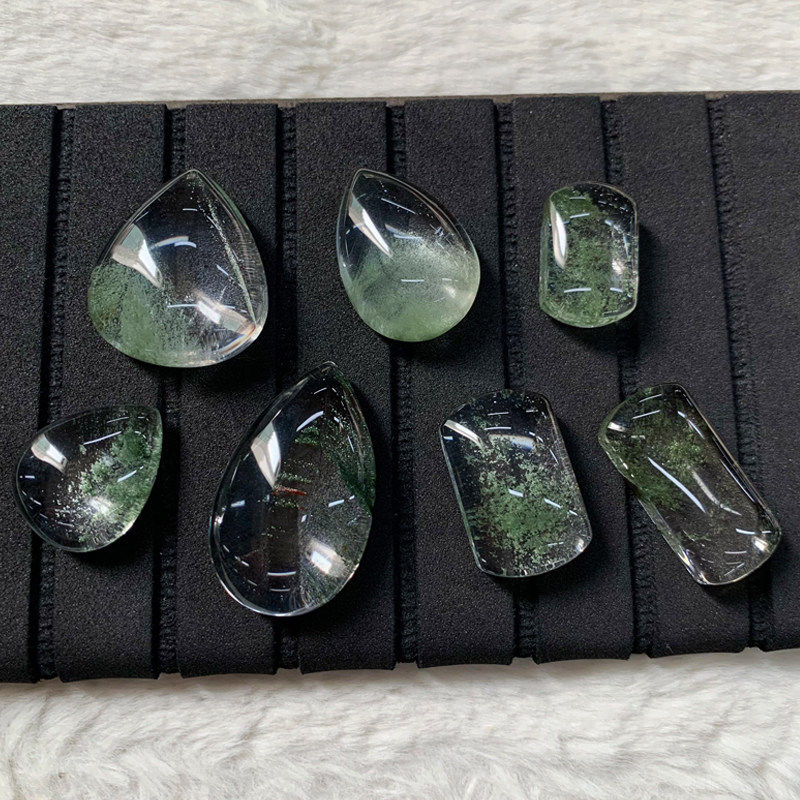 天然异象幽灵水晶聚宝盆千层满天星雕刻件水滴无事牌吊坠送男女款