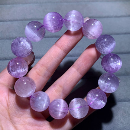 天然拉丝紫锂辉石手链冰透梦幻水晶石手串薰衣草饰品送礼物情侣女