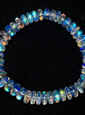 天然冰种马岛月光石盘珠单圈饰品