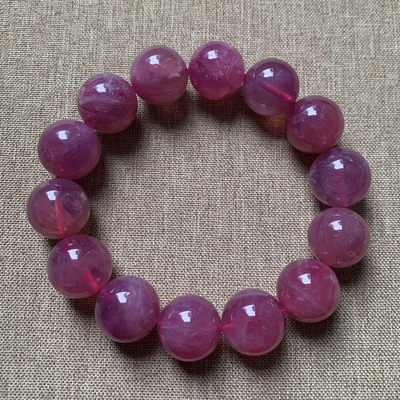 天然冰透马达加斯紫马粉手链礼物