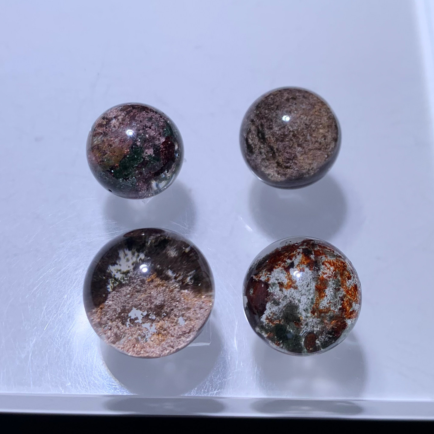 巴西天然幽灵水晶球吊坠半盆聚宝盆千层山配件礼物百搭款饰品情侣