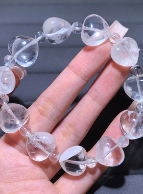 天然雪花幽灵爱心单圈手链新矿种