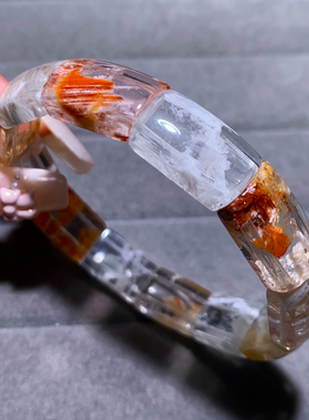 天然彩雪花幽灵手排聚宝盆幽灵女