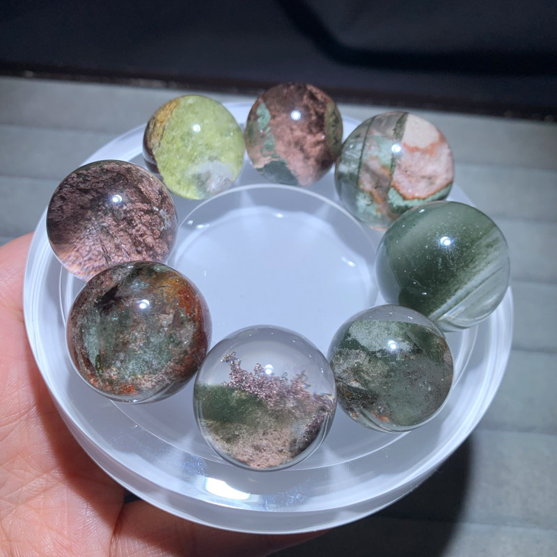 天然巴西幽灵球水晶单圈聚宝盆手串一物一图款千层山礼物饰品男女