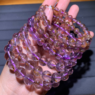 天然冰透紫钛晶水晶手链金极光钛晶紫幽灵Auralite23手串情侣饰品