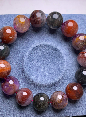 天然多宝极光共生水晶手串女礼物