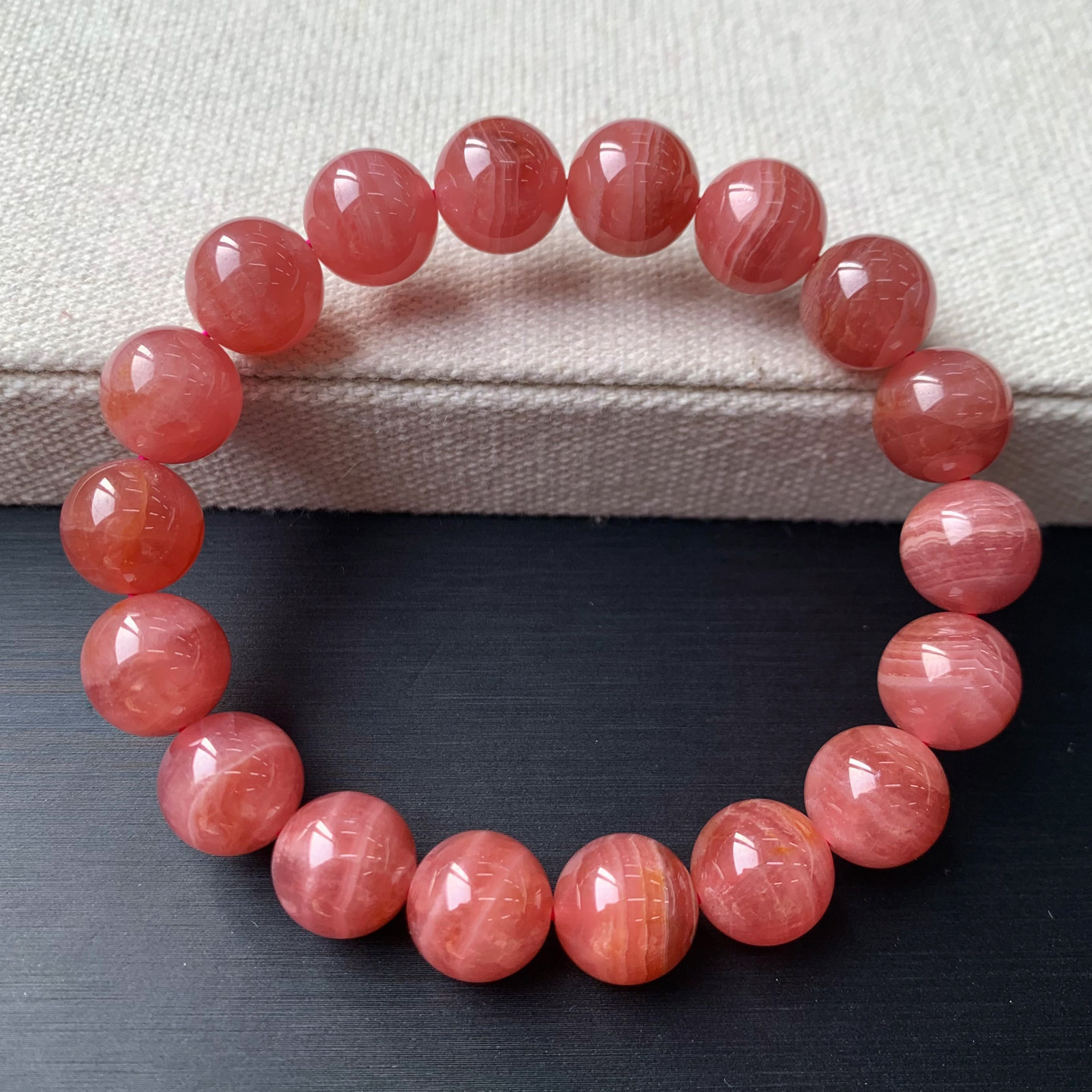 天然红纹石单圈手链阿根廷五花肉桃花爱情姻缘水晶饰品礼物男女生