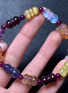 天然多宝葫芦水晶随形手链饰品女