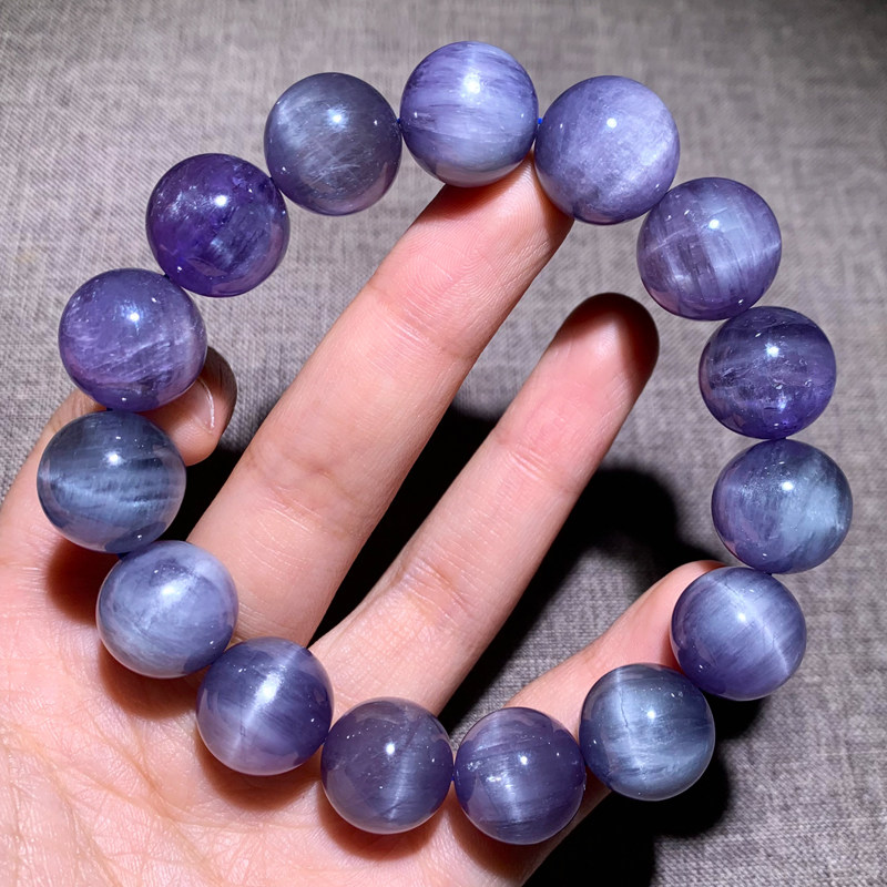 天然紫锂辉石手链单圈冰透薰衣草水晶手串时尚配饰情侣饰品送礼品