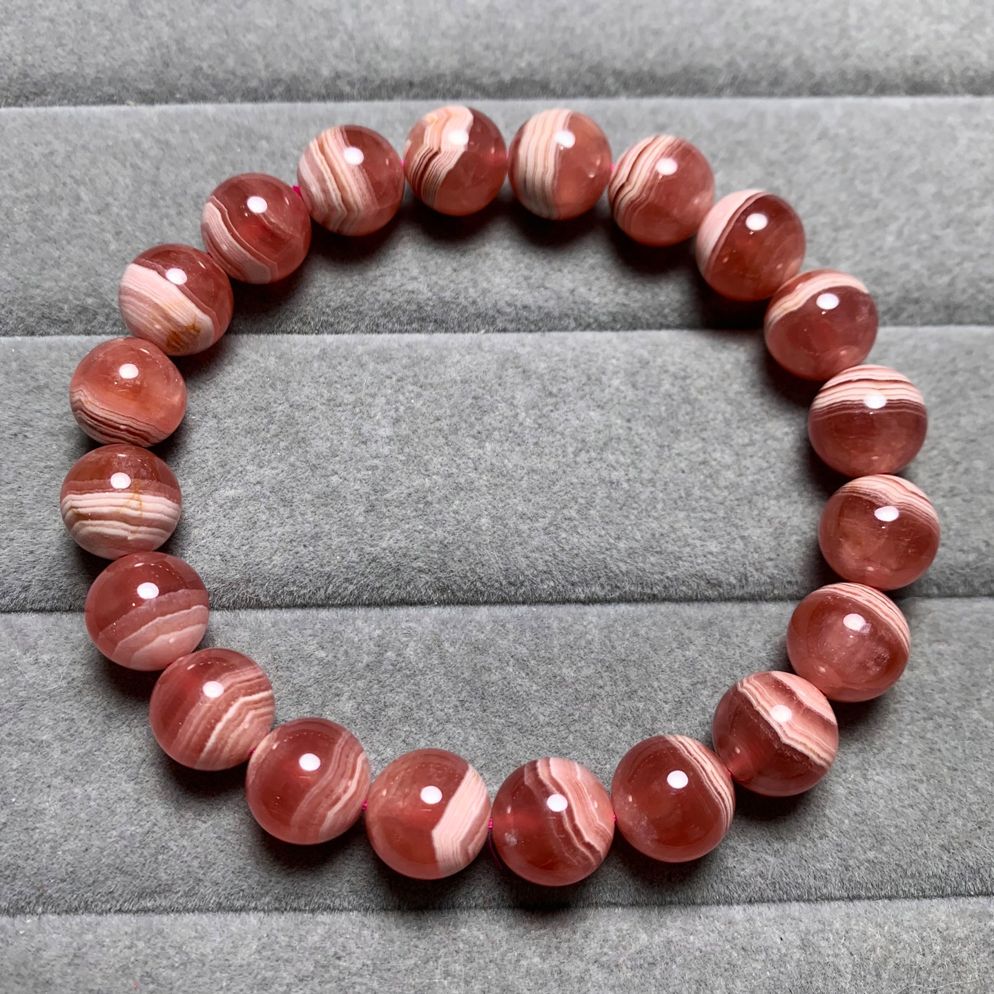 天然五花肉红纹石单圈手链阿根廷桃花爱情姻缘水晶饰品礼物男女生