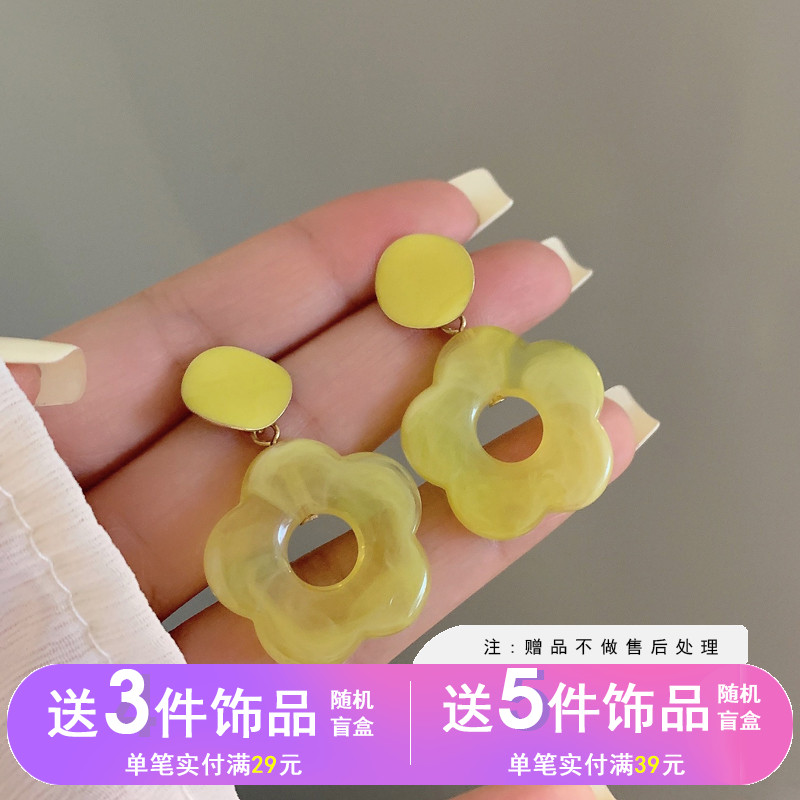 森系小清新花朵小众设计感耳钉