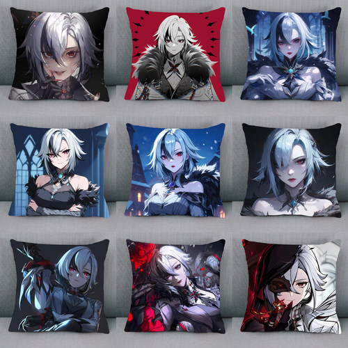 原神仆人阿蕾奇诺周边抱枕学生卡通方形家用抱枕靠枕儿童午睡枕头