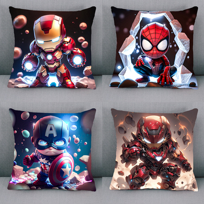 漫威钢铁侠抱枕蜘蛛侠毒液超人沙发抱枕暖手超软靠枕男女腰枕枕套