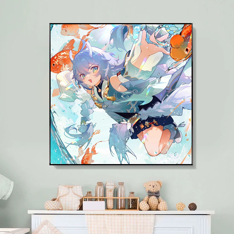 崩坏星穹铁道白露七月三数字油画游戏画画diy填色手绘填充丙烯画