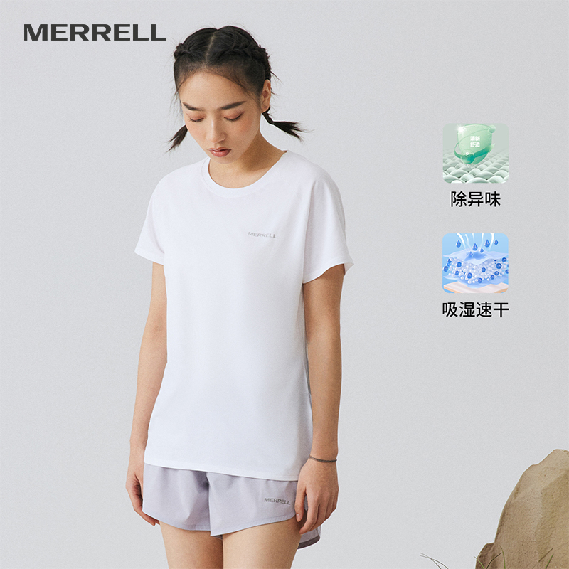 【会员内购】MERRELL迈乐春夏运动户外休闲简约上衣速干短袖T恤女