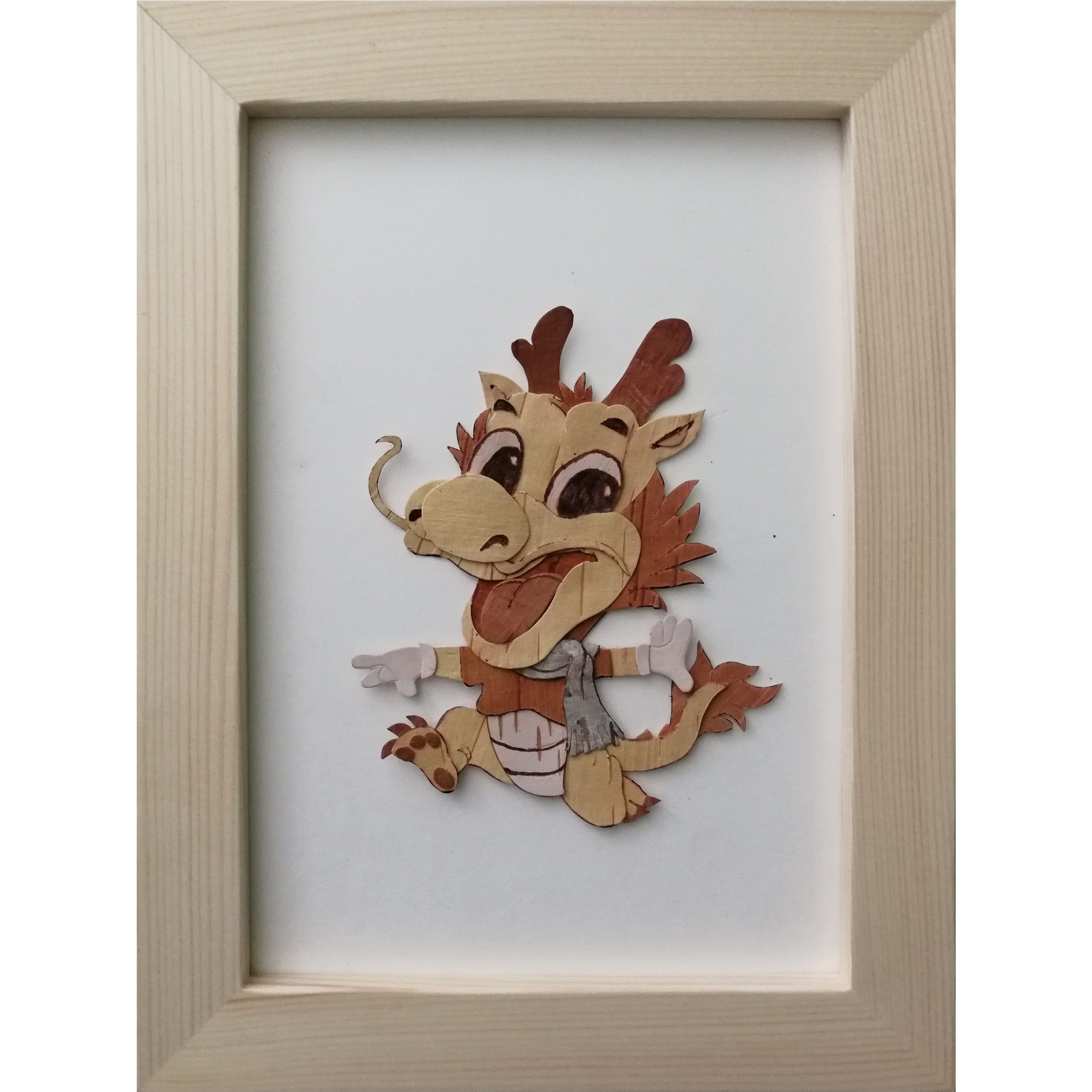 树皮画十二生肖-龙 非物质文化遗产 白狼林俗树皮画