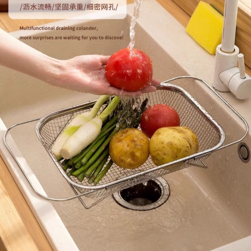 不锈钢简约现代伸缩沥水篮