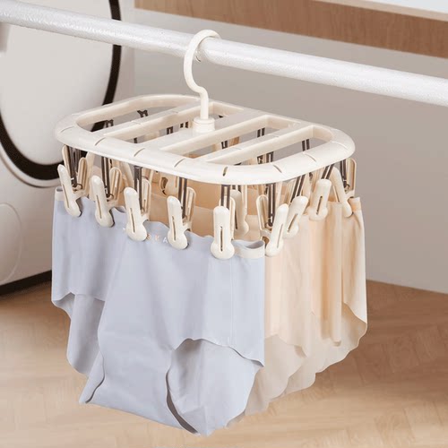 折叠晾衣架多夹子壁挂晒袜子神器家用阳台防风内衣内裤婴儿袜夹子