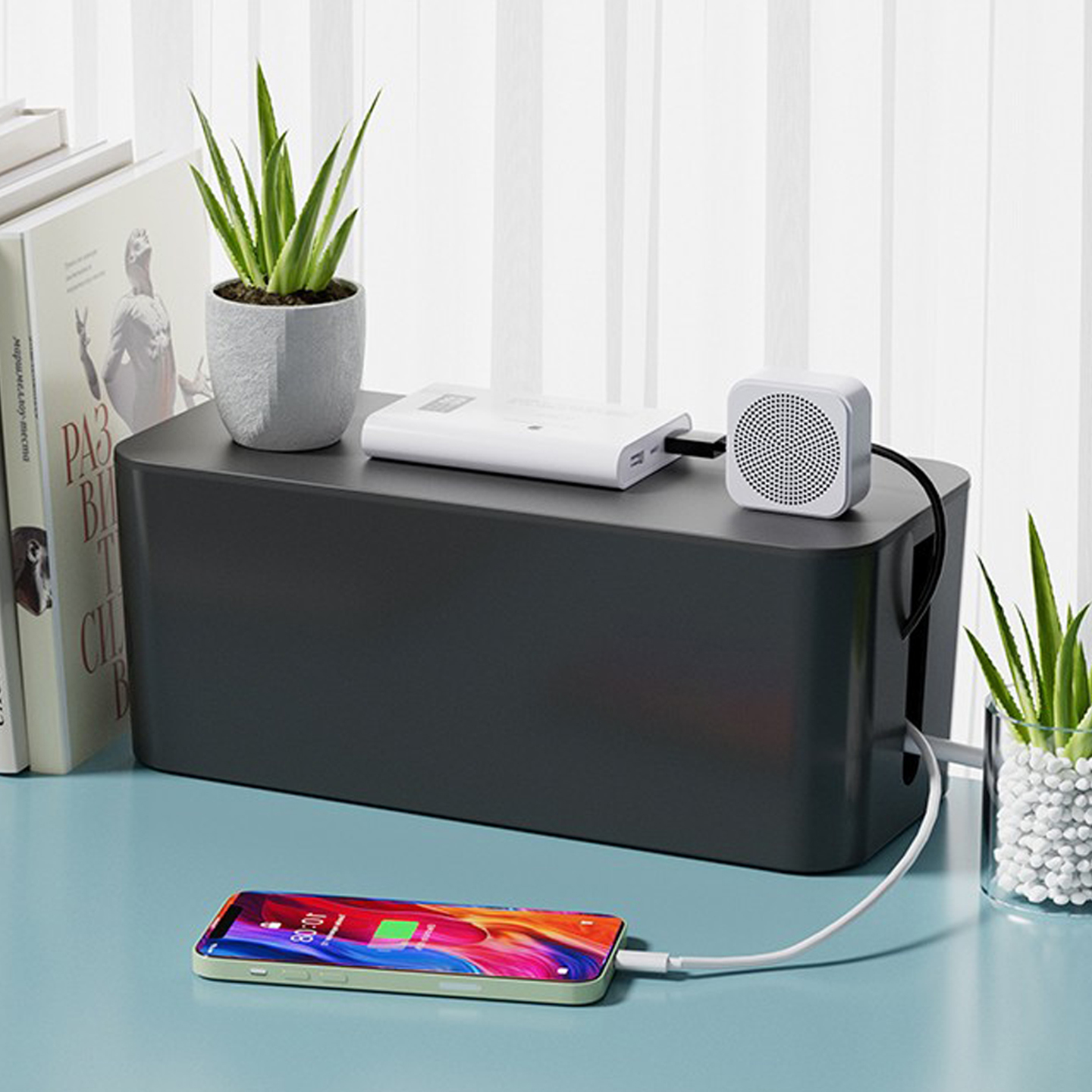 电线收纳盒插线板插排接线