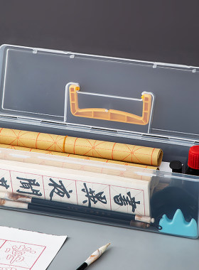 便携书法毛笔工具收纳盒马克笔毛笔笔筒大容量超大办公室桌面绘画箱子学生男孩女孩轻奢高级感笔桶多功能书桌
