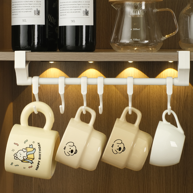 水杯杯子收纳置物架柜子空间利用神器咖啡杯悬挂杯架倒挂马克杯架