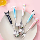 三丽鸥304餐具玉桂狗KT猫美乐蒂勺子叉子套装儿童学生吃饭调羹筷