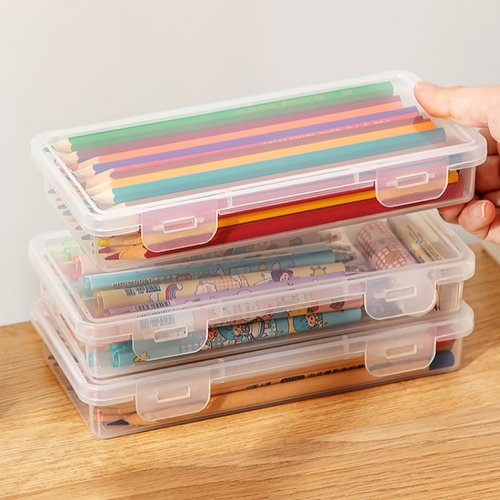 铅笔收纳盒子透明文具整理盒收纳