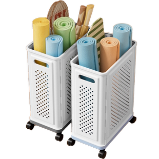 瑜伽垫收纳筐健身器材运动器械收纳篮家用泡沫轴置物架神器羽毛球