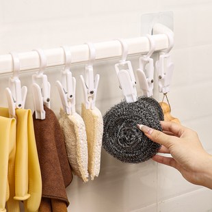 厨房钢丝球抹布壁挂置物架调料包洗碗布清洁手套百洁布沥水架挂钩