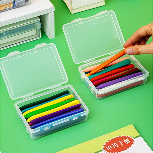 透明塑料马克笔蜡笔收纳盒大容量笔盒绘画麦mr棒铅笔桌上文具盒子