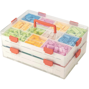 乐高积木收纳盒小颗粒零件多层分格分类收纳箱儿童玩具拼装整理箱