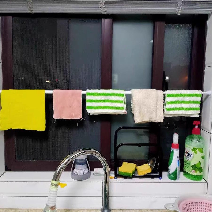 厨房挂杆抹布杆毛巾杆免打孔晾抹布杆子挂抹布收纳沥水神器伸缩杆,厨房/烹饪用具,抹布架/厨房清洁收纳架,淘宝优惠券,粉丝福利购,淘宝优惠卷