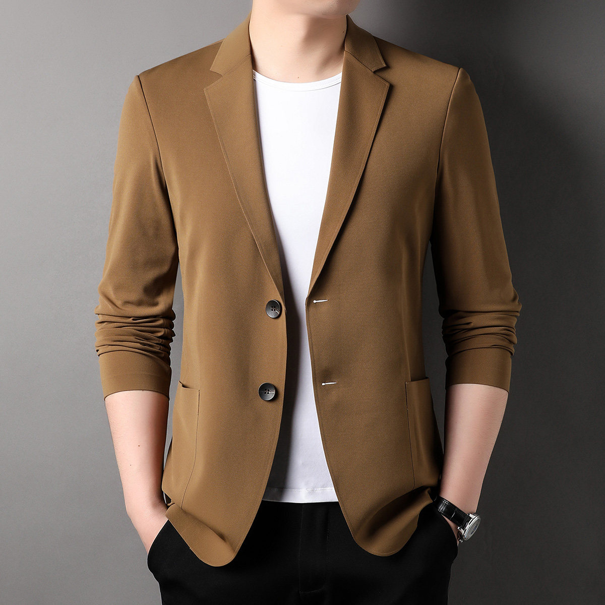 2023春季无痕薄款小西装男潮流西服时尚便西韩版休闲男装便服外套,男装,休闲西服,淘宝优惠券,粉丝福利购,淘宝优惠卷