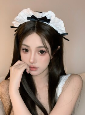 蕾丝蝴蝶结猫耳发箍女仆发饰cosplay可爱兽耳Lolita猫咪头箍头饰