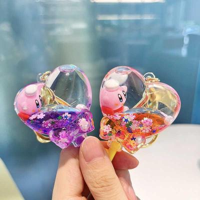 亚克力流沙液体入油漂浮爱心棒棒糖卡比钥匙扣挂件礼品饰品小礼物
