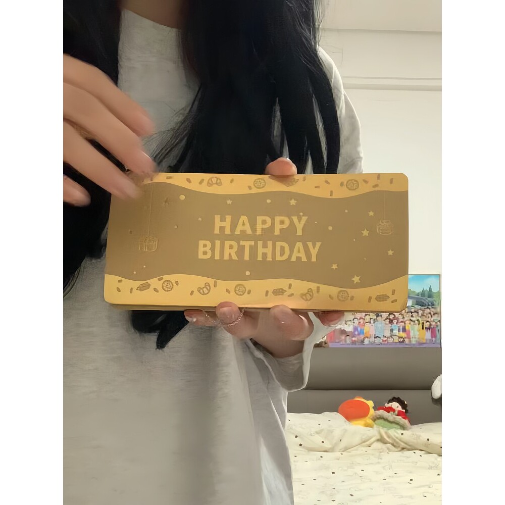 立体蛋糕贺卡金色生日红包百元卡位利是封新款高档送男女朋友惊喜