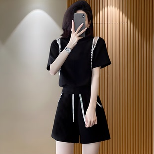 时尚休闲套装女2024夏季新款气质减龄显瘦洋气百搭二件套女装套装