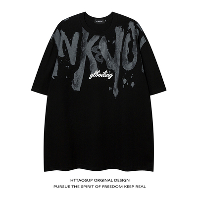 美式重磅纯棉男士短袖T恤夏季