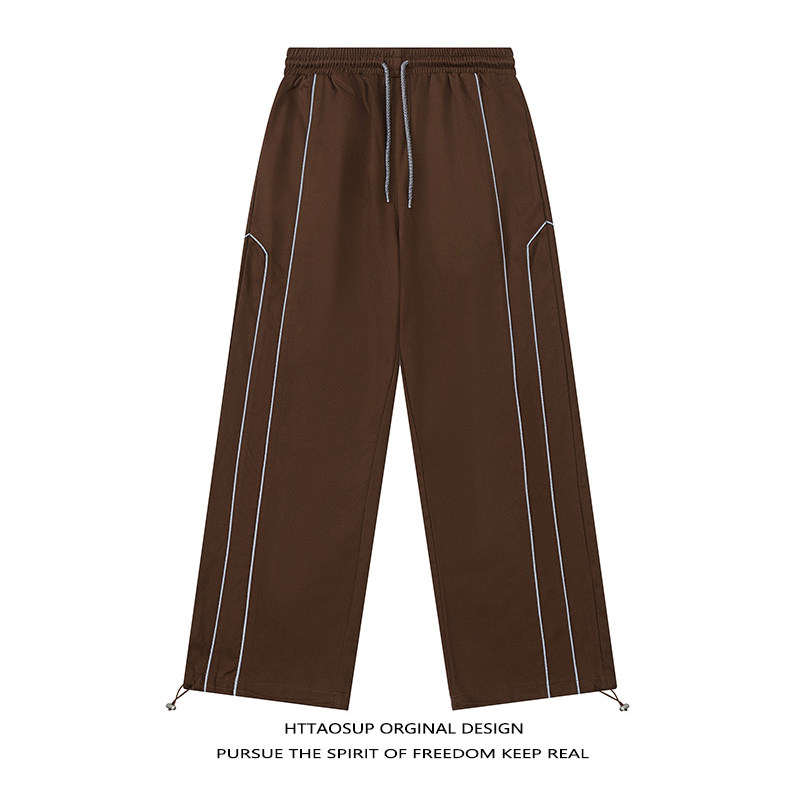 HTTAOSUP街头复古辑明线运动裤男女潮牌嘻哈宽松阔腿休闲百搭长裤,男装,休闲裤,淘宝优惠券,粉丝福利购,淘宝优惠卷