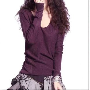 个性 显瘦内搭长袖 圆领针织打底衫 修身 毛衣 毛衣2025秋冬女新款 时尚