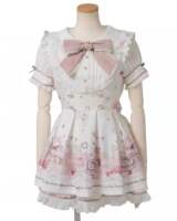 Afternoon tea Japanese-style mass-produced sweet and cute printed doll collar spliced navy style lace long-sleeved dress op thumbnail 5