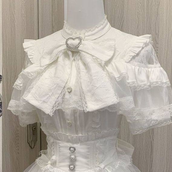 thumbnail for Japanese mass-produced lace short sleeve long sleeve bow subculture cute girly style lolita underwear shirt
