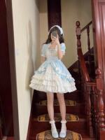 A Japanese lolita sweet nine-color team best friend, Komatsu Gao, a halter dress with detachable sleeves and a cabbage set thumbnail 3