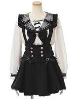 rojita's "Tomorrow's Girlfriend" Harajuku black and pink off-the-shoulder lace patchwork bow short-sleeved shirt top thumbnail 6