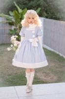 Original and official design lolita Winter Star Fairy sweet and cute light blue short-sleeved dress op thumbnail 6